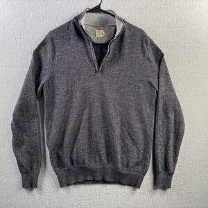 Faherty Sweater Mens Small Gray Sconset Cashmere Blend Pullover 1/4 Zip